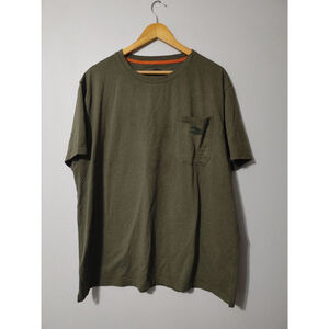 Men's BRUNT Dark Olive Green Short Sleeve Tee XXL with Orange Neck Trim & Logo